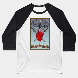 Three of Swords Baseball T-Shirt